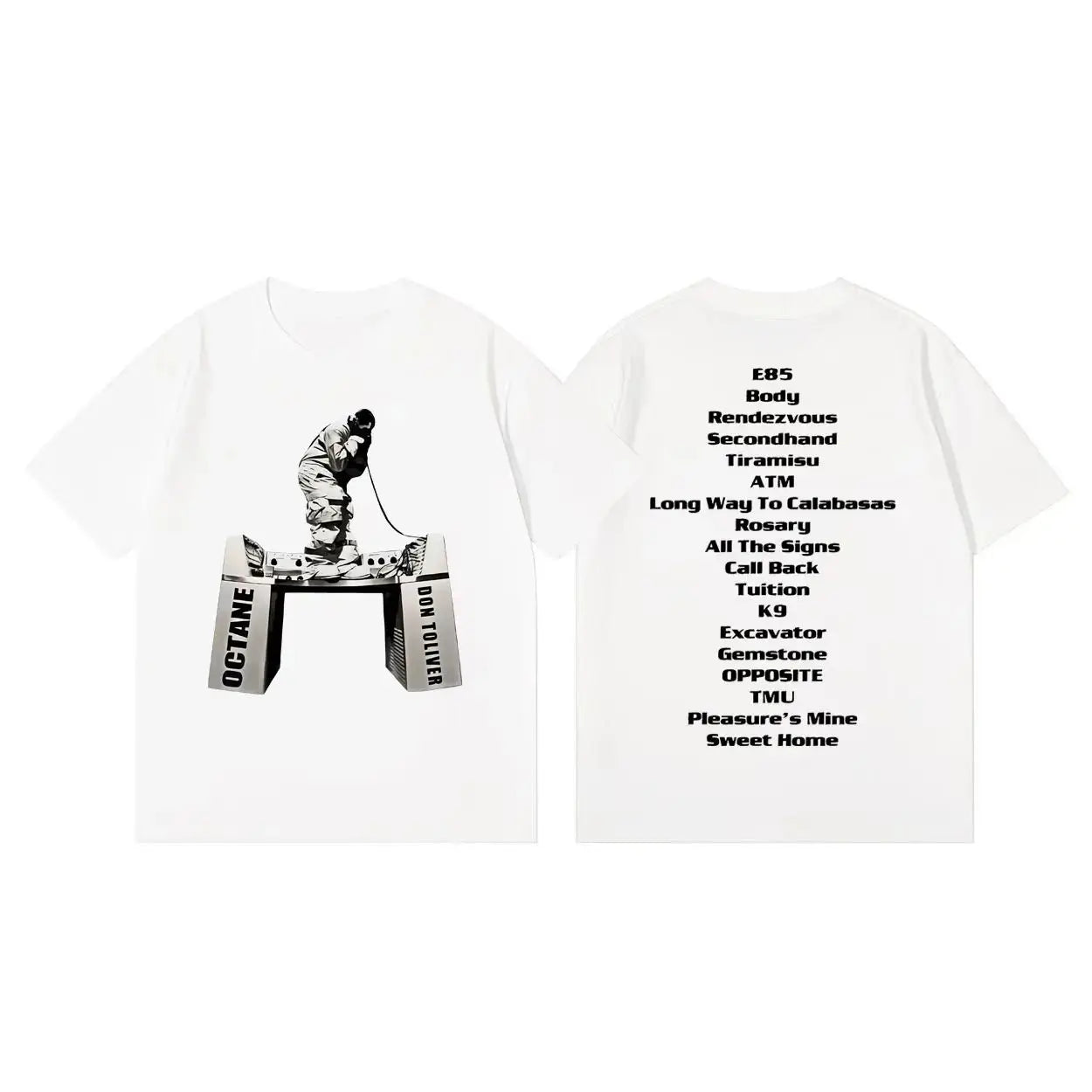Rapper Don Toliver Octane Album Merch Print T Shirt Y2k Fashion Hip Hop Vintage T Shirts Casual Loose Oversized T-shirt Unisex