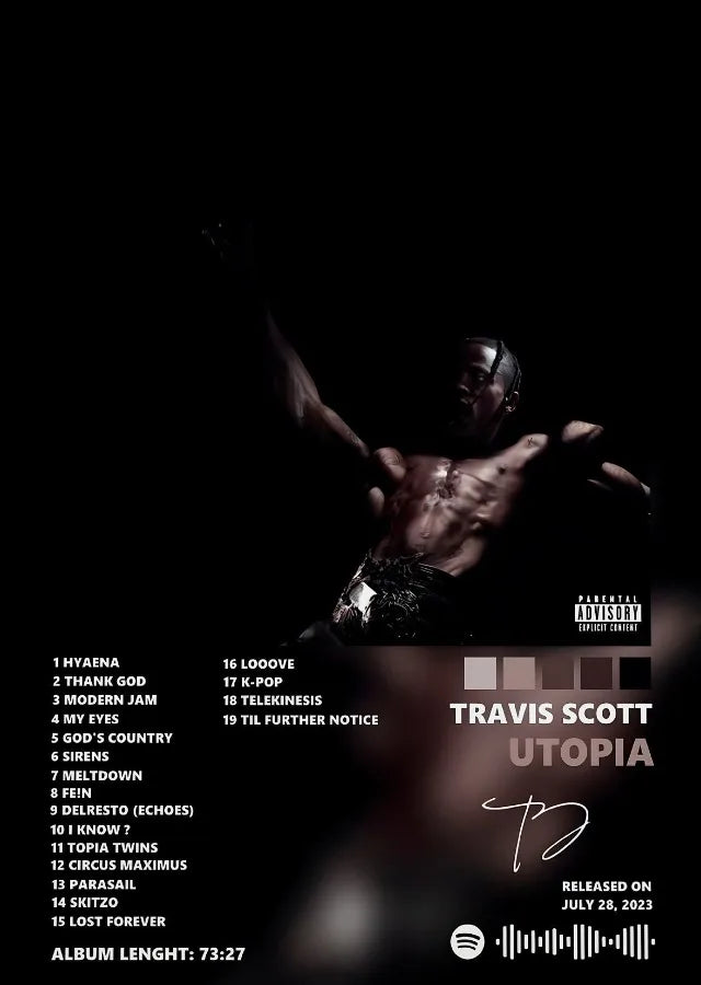 Hip Hop Rapper Singer T-Travis-SScott Music Album Cover Posters Prints Canvas Printing Wall Art Picture for Room Home Decor Gift