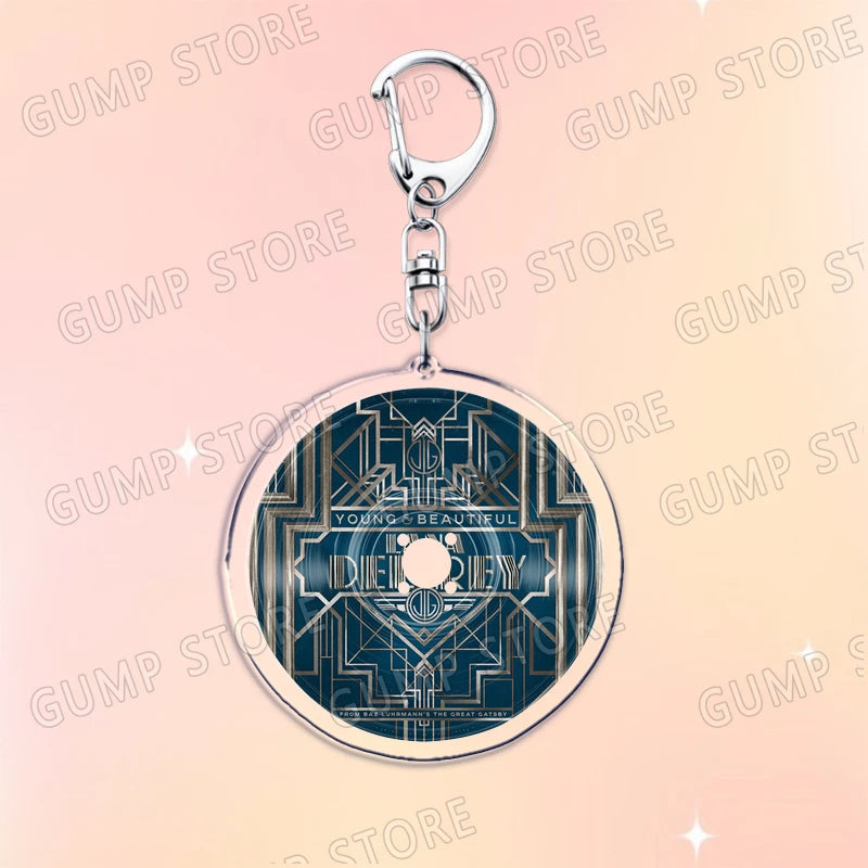 Popular Music CD Keychain for Accessories Singer Classic Album Cover Keyring Jewelry Fans Friends Gifts