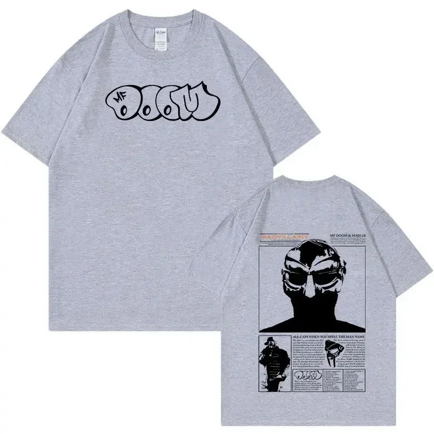 Rapper Mf Doom Graphic T Shirt Madvillainy Metal Music Album T-shirt Men Women Punk Vintage Tshirt Streetwear