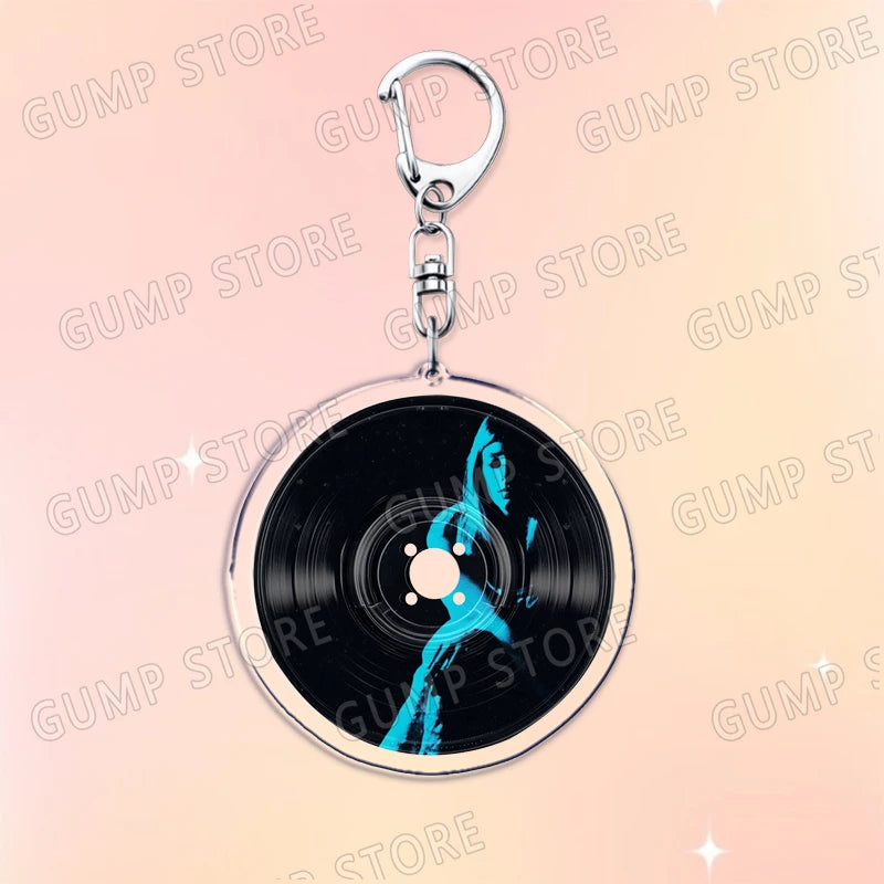 Popular Music CD Keychain for Accessories Singer Classic Album Cover Keyring Jewelry Fans Friends Gifts
