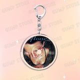 Popular Music CD Keychain for Accessories Singer Classic Album Cover Keyring Jewelry Fans Friends Gifts