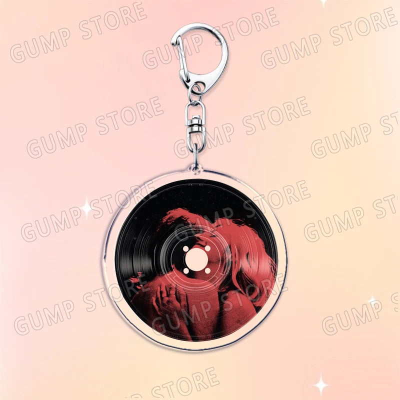 Popular Music CD Keychain for Accessories Singer Classic Album Cover Keyring Jewelry Fans Friends Gifts