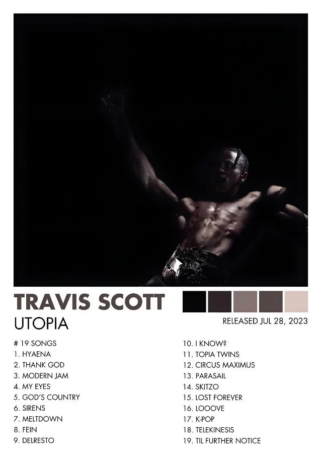 Hip Hop Rapper Singer T-Travis-SScott Music Album Cover Posters Prints Canvas Printing Wall Art Picture for Room Home Decor Gift