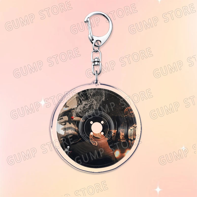 Popular Music CD Keychain for Accessories Singer Classic Album Cover Keyring Jewelry Fans Friends Gifts
