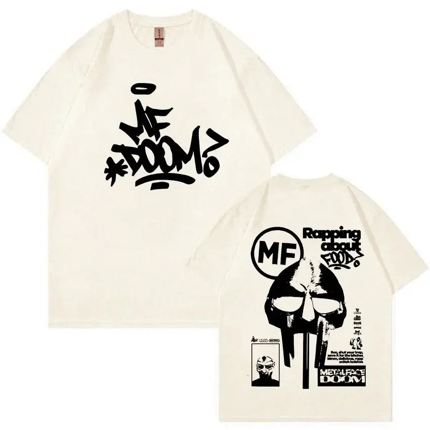 Rapper Mf Doom Graphic T Shirt Madvillainy Metal Music Album T-shirt Men Women Punk Vintage Tshirt Streetwear