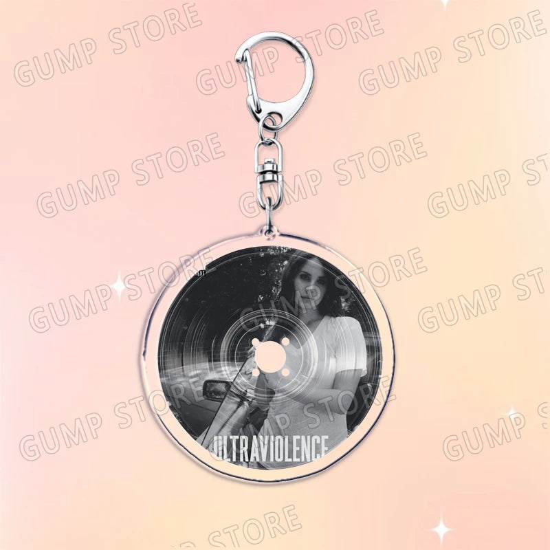 Popular Music CD Keychain for Accessories Singer Classic Album Cover Keyring Jewelry Fans Friends Gifts