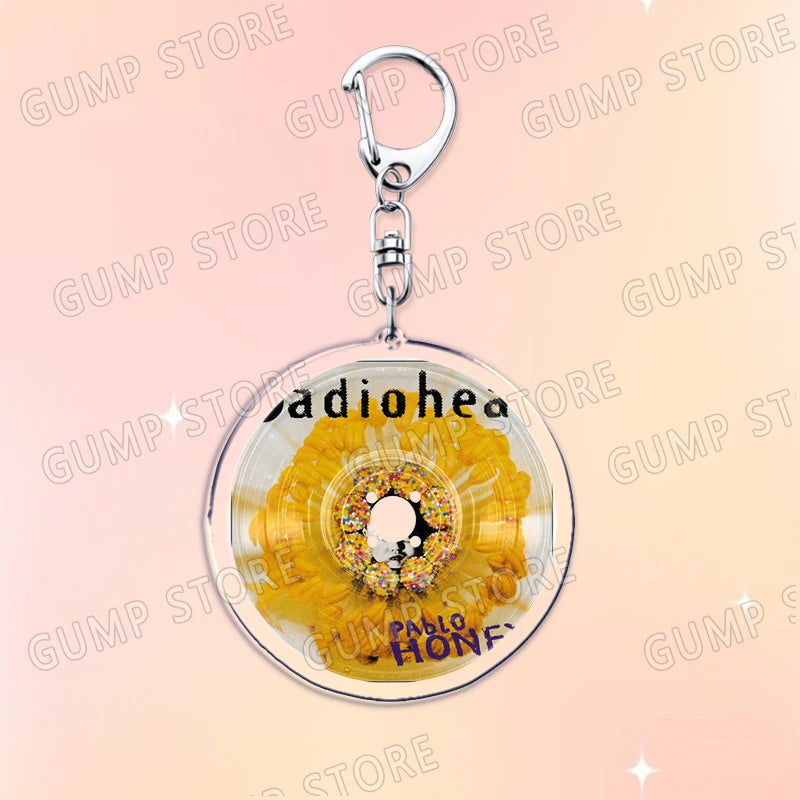 Popular Music CD Keychain for Accessories Singer Classic Album Cover Keyring Jewelry Fans Friends Gifts