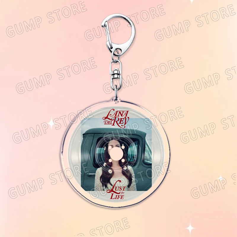 Popular Music CD Keychain for Accessories Singer Classic Album Cover Keyring Jewelry Fans Friends Gifts