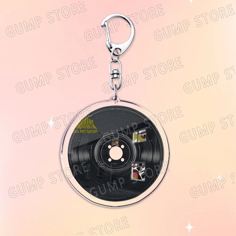 Popular Music CD Keychain for Accessories Singer Classic Album Cover Keyring Jewelry Fans Friends Gifts