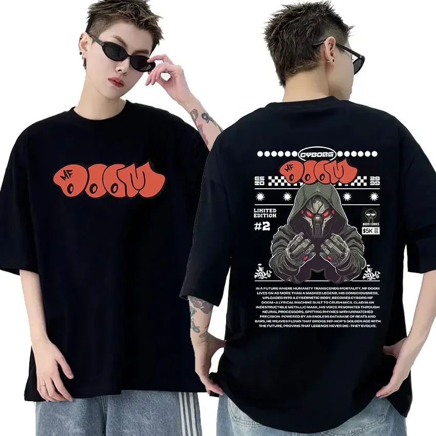 Rapper Mf Doom Graphic T Shirt Madvillainy Metal Music Album T-shirt Men Women Punk Vintage Tshirt Streetwear