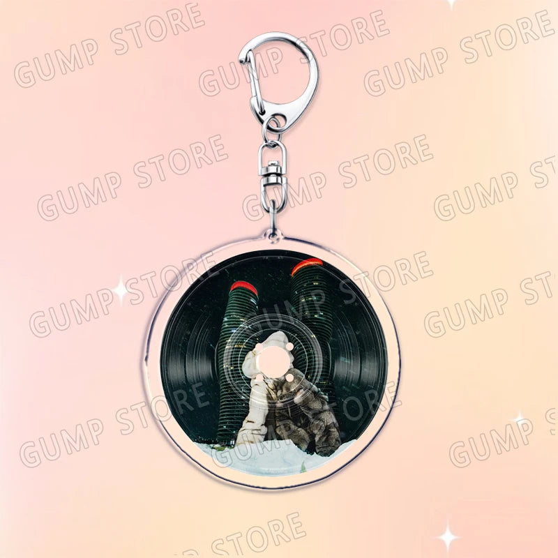 Popular Music CD Keychain for Accessories Singer Classic Album Cover Keyring Jewelry Fans Friends Gifts