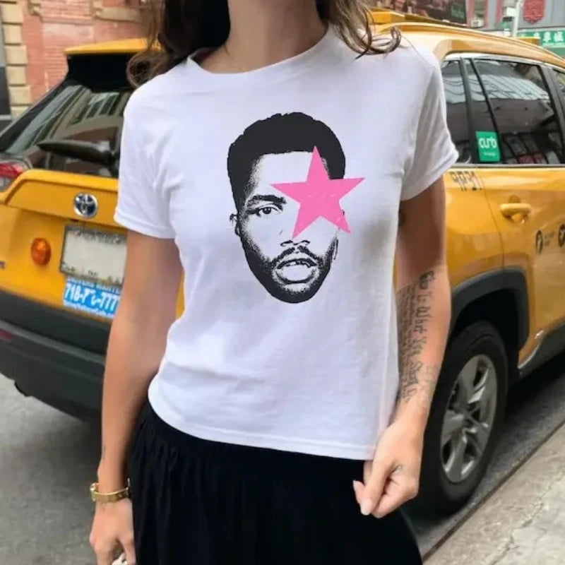 Rapper Frank Retro Graphic T Shirt Men Women Hip Hop Ocean Album Clothing T-Shirts Y2k Unisex Blond Fashion Streetwear Tee Tops