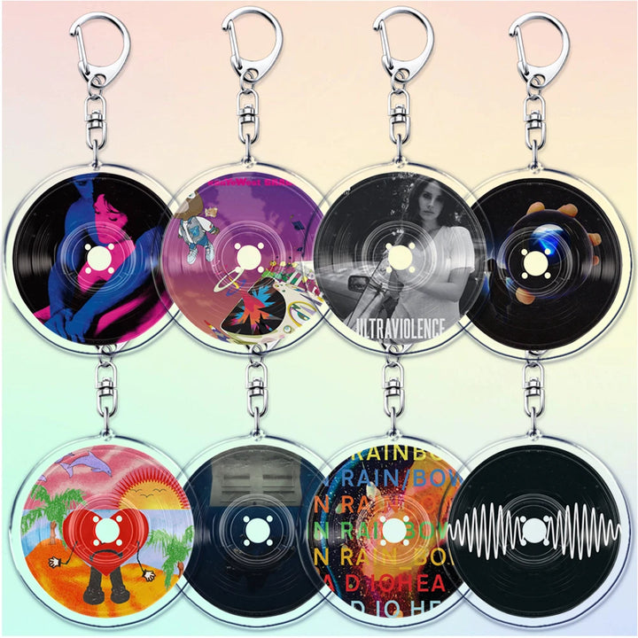 Popular Music CD Keychain for Accessories Singer Classic Album Cover Keyring Jewelry Fans Friends Gifts