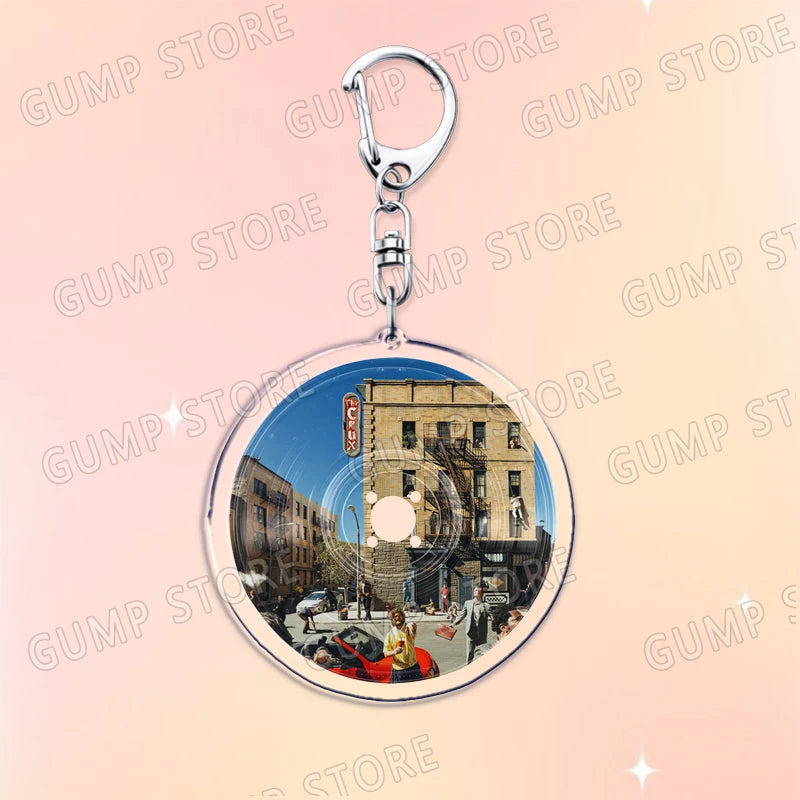 Popular Music CD Keychain for Accessories Singer Classic Album Cover Keyring Jewelry Fans Friends Gifts