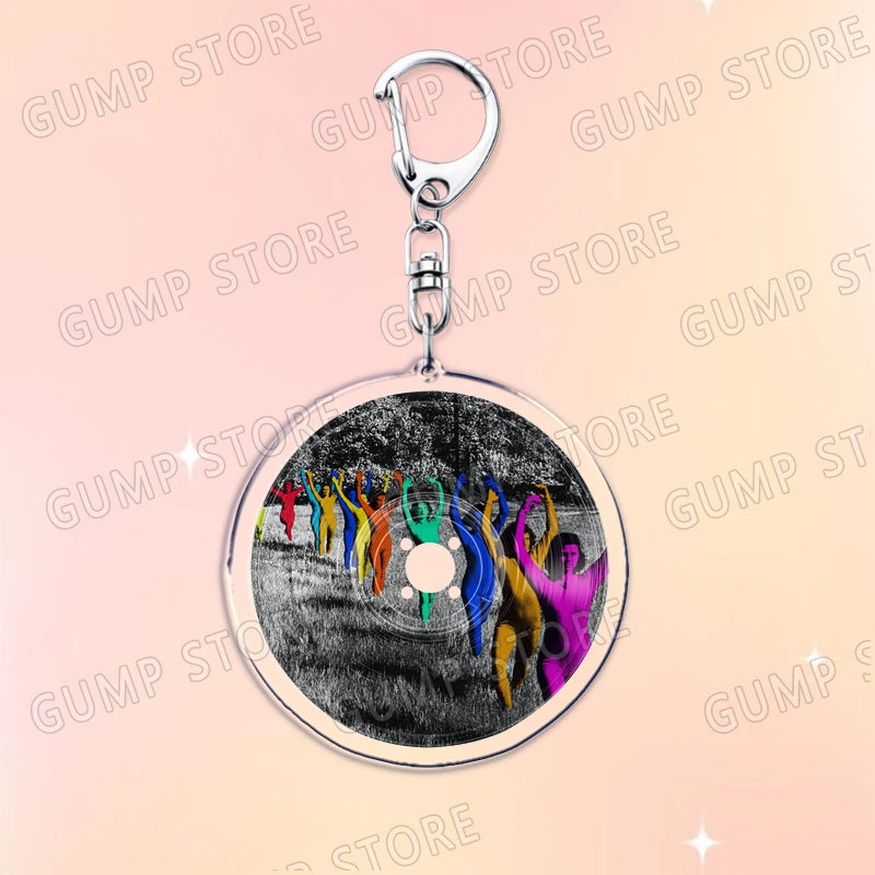 Popular Music CD Keychain for Accessories Singer Classic Album Cover Keyring Jewelry Fans Friends Gifts