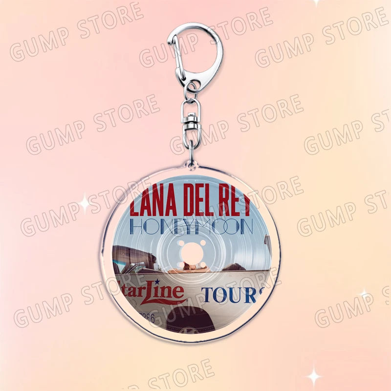 Popular Music CD Keychain for Accessories Singer Classic Album Cover Keyring Jewelry Fans Friends Gifts