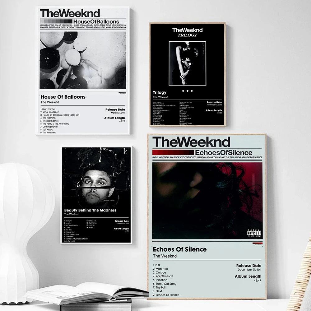 The Weeknd Hip Hop Music Star Poster Retro Rapper Aesthetic Office Modern Prints Canvas Wall Art Pictures Home Living Room Decor