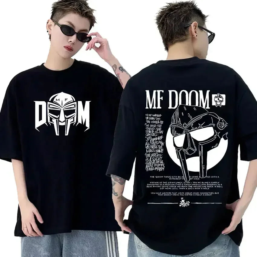 Rapper Mf Doom Graphic T Shirt Madvillainy Metal Music Album T-shirt Men Women Punk Vintage Tshirt Streetwear