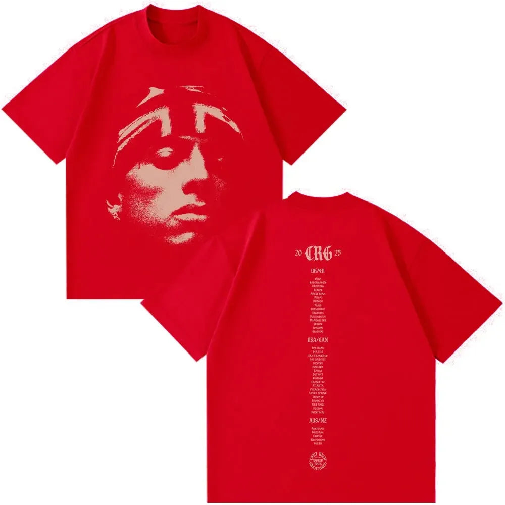 World Tour 2026  famous Rapper Central Cee CAN'T RUSH GREATNESS T-shirt Men Women Fashion Hip Hop Short Sleeve Oversized Tops