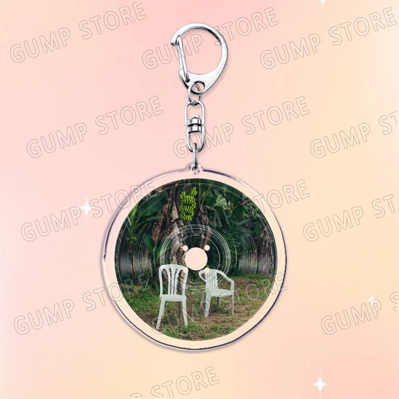 Popular Music CD Keychain for Accessories Singer Classic Album Cover Keyring Jewelry Fans Friends Gifts