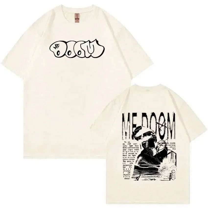 Rapper Mf Doom Graphic T Shirt Madvillainy Metal Music Album T-shirt Men Women Punk Vintage Tshirt Streetwear