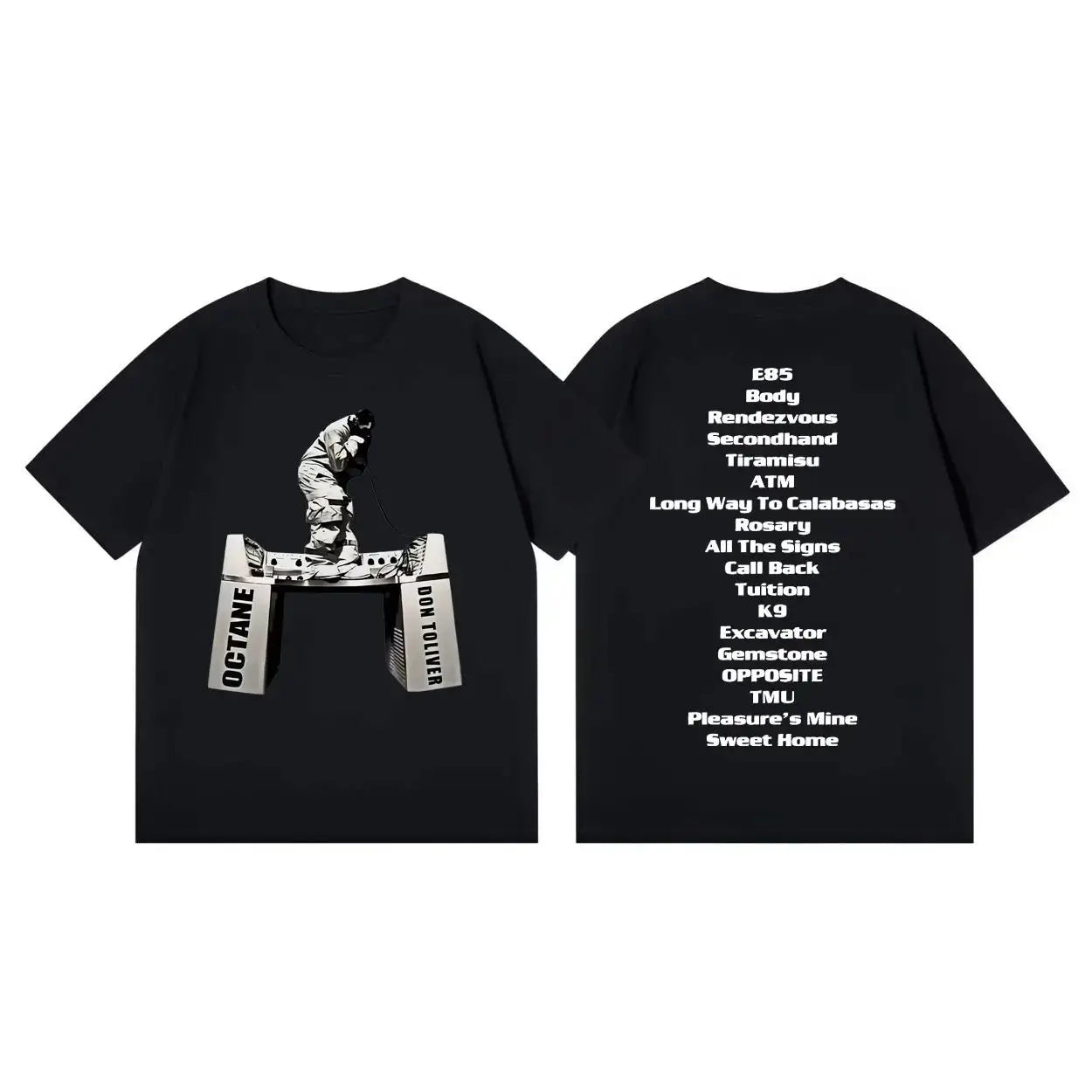 Rapper Don Toliver Octane Album Merch Print T Shirt Y2k Fashion Hip Hop Vintage T Shirts Casual Loose Oversized T-shirt Unisex