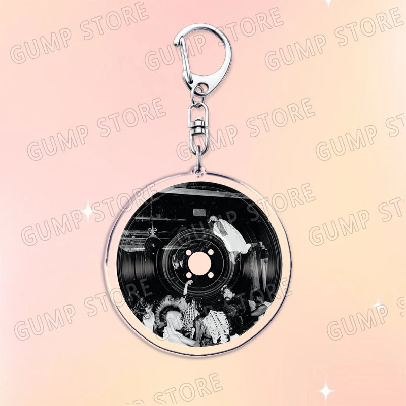 Popular Music CD Keychain for Accessories Singer Classic Album Cover Keyring Jewelry Fans Friends Gifts