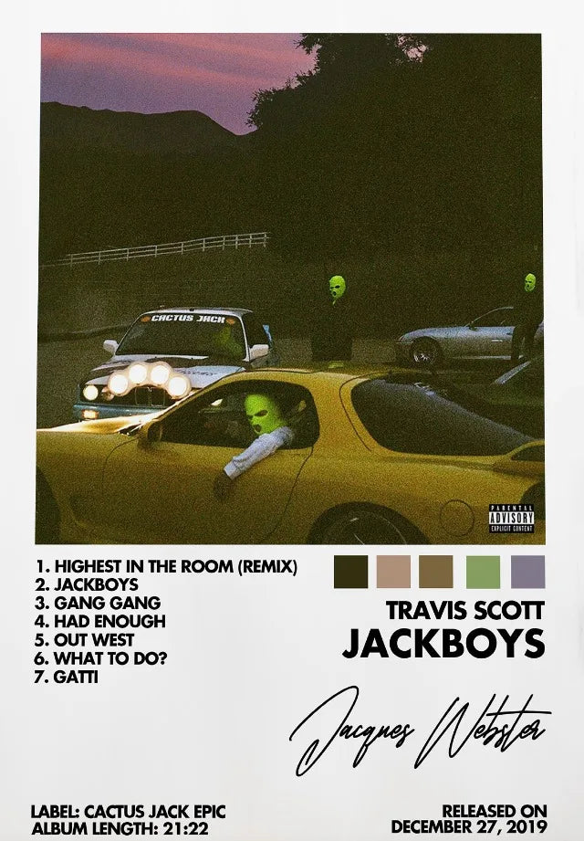 Hip Hop Rapper Singer T-Travis-SScott Music Album Cover Posters Prints Canvas Printing Wall Art Picture for Room Home Decor Gift