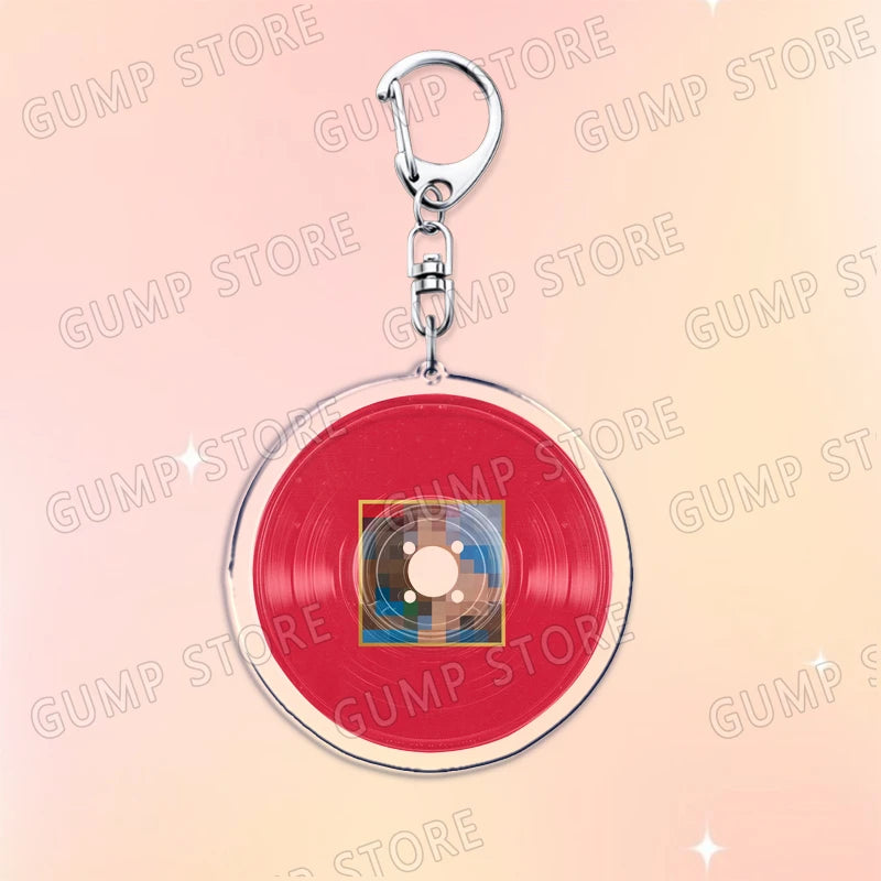 Popular Music CD Keychain for Accessories Singer Classic Album Cover Keyring Jewelry Fans Friends Gifts