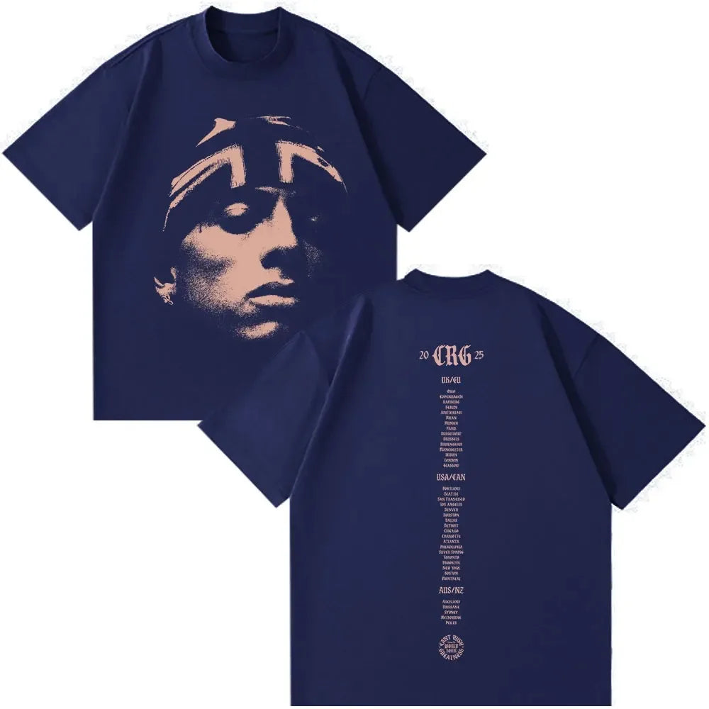 World Tour 2026  famous Rapper Central Cee CAN'T RUSH GREATNESS T-shirt Men Women Fashion Hip Hop Short Sleeve Oversized Tops