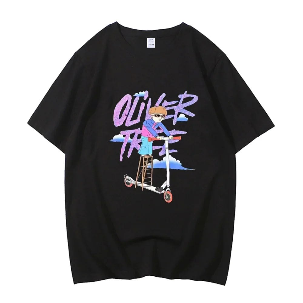 Oliver Tree T Shirt Men's Hip Hop Band Vintage Washed Casual RIP Rapper T-shirt Breathable High Quality Cotton Streetwear