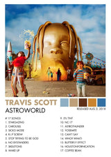 Hip Hop Rapper Singer T-Travis-SScott Music Album Cover Posters Prints Canvas Printing Wall Art Picture for Room Home Decor Gift