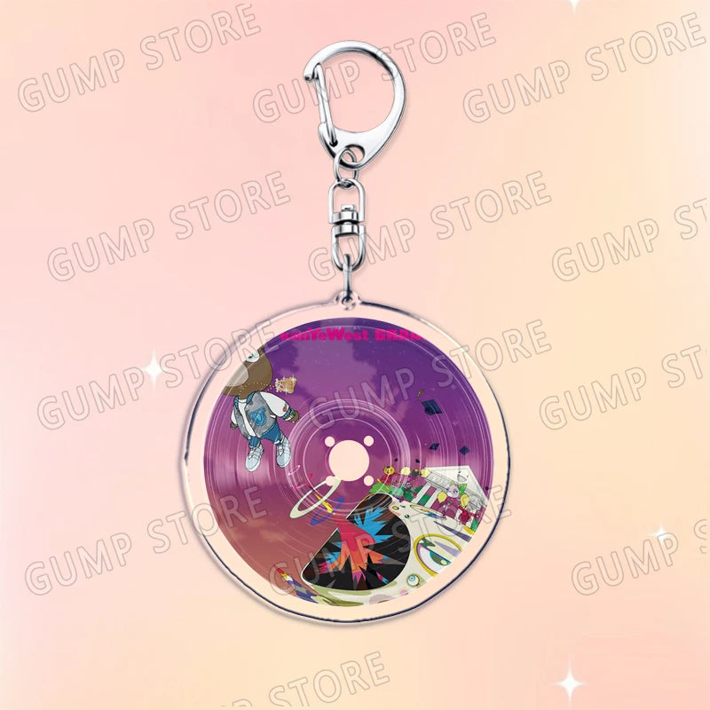 Popular Music CD Keychain for Accessories Singer Classic Album Cover Keyring Jewelry Fans Friends Gifts
