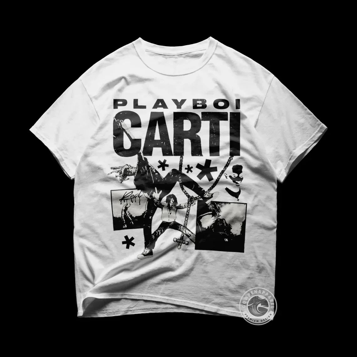 Hip Hop Men Crew Neck Top Vintage Playboi Carti Shirt Playboi Carti Tshirt Playboi Carti T-shirt Merch Tour Hip Hop Rap Tee