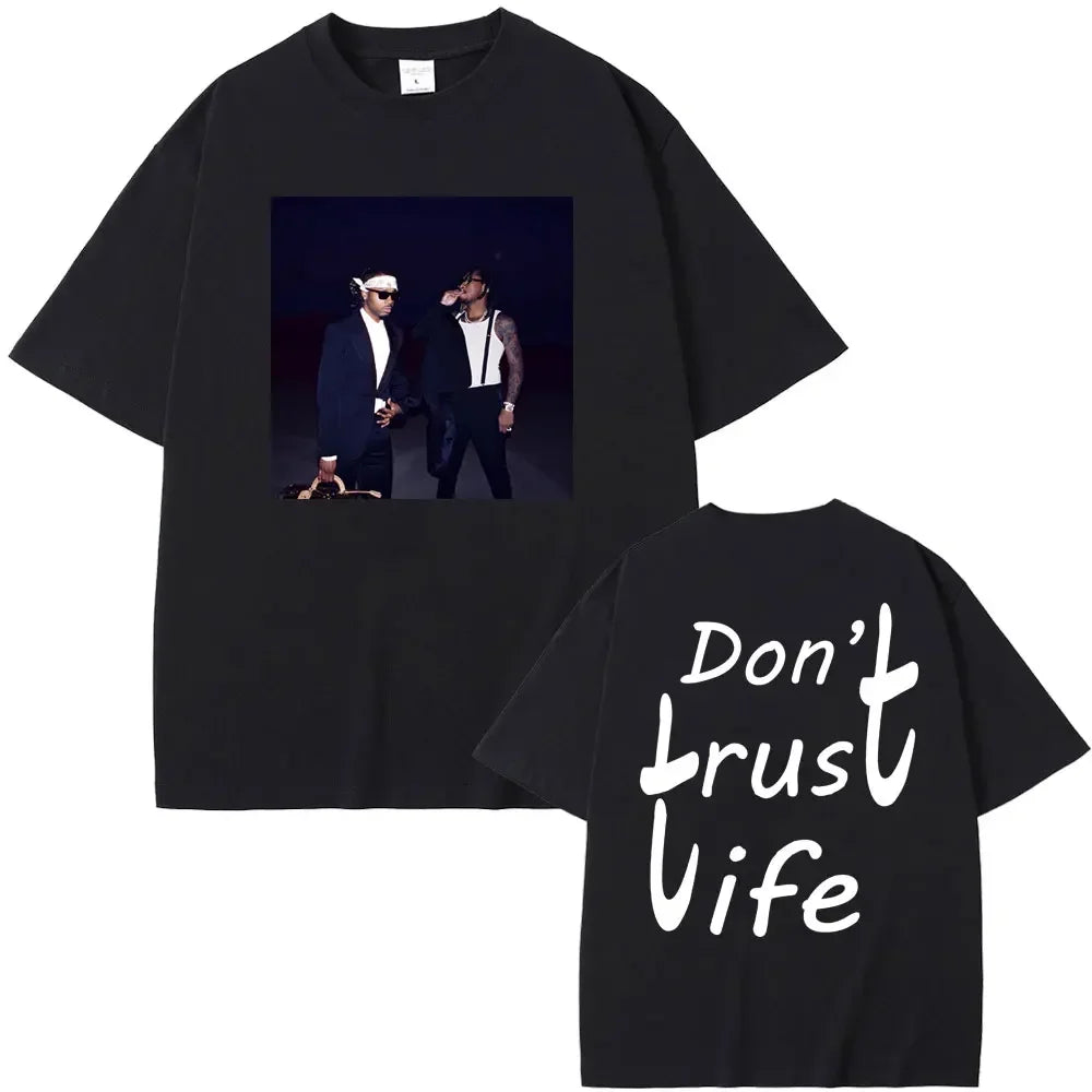 Rapper Future & Metro Boomin 2024 New Hip Hop Album We Don't Trust You Graphic T-shirt Men Women Casual O-collar Oversized Tees