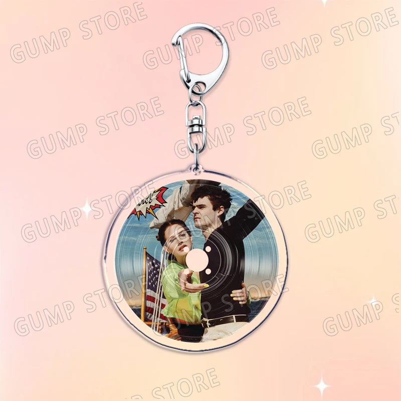 Popular Music CD Keychain for Accessories Singer Classic Album Cover Keyring Jewelry Fans Friends Gifts