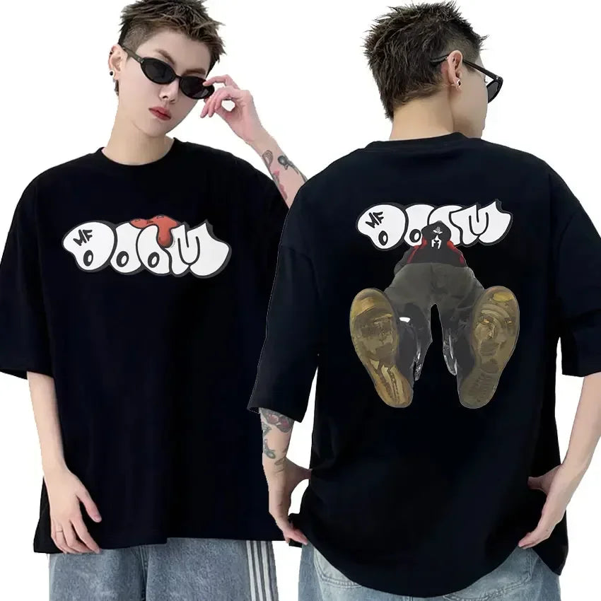 Rapper Mf Doom Graphic T Shirt Madvillainy Metal Music Album T-shirt Men Women Punk Vintage Tshirt Streetwear