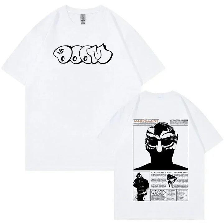 Rapper Mf Doom Graphic T Shirt Madvillainy Metal Music Album T-shirt Men Women Punk Vintage Tshirt Streetwear