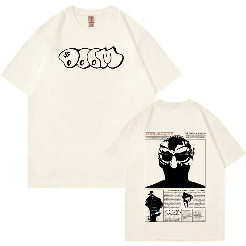 Rapper Mf Doom Graphic T Shirt Madvillainy Metal Music Album T-shirt Men Women Punk Vintage Tshirt Streetwear