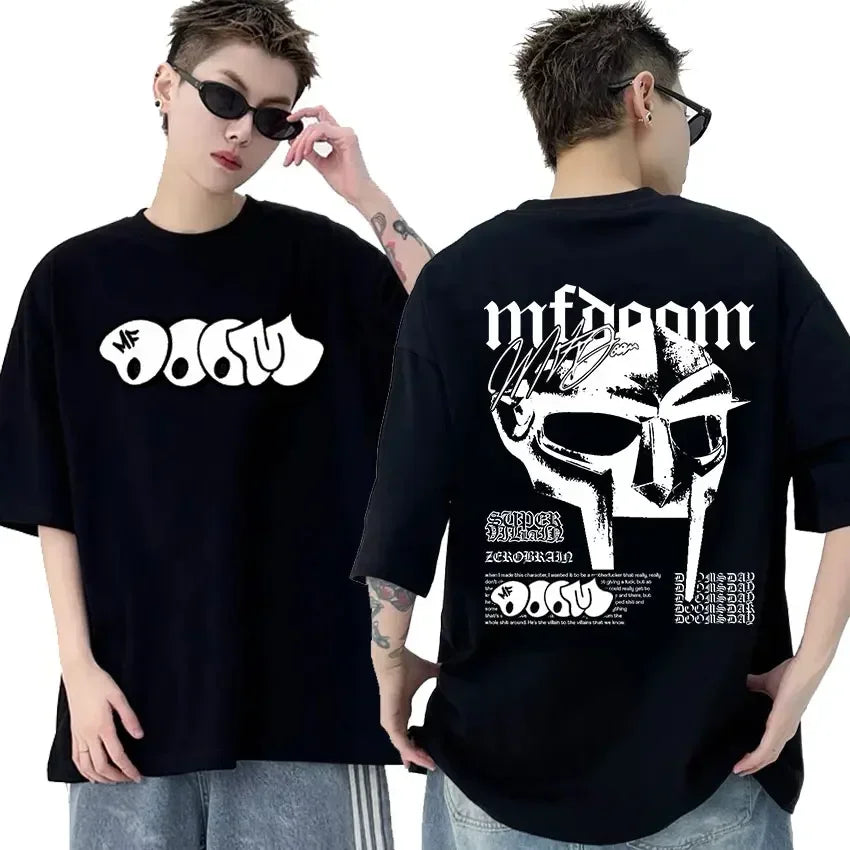 Rapper Mf Doom Graphic T Shirt Madvillainy Metal Music Album T-shirt Men Women Punk Vintage Tshirt Streetwear