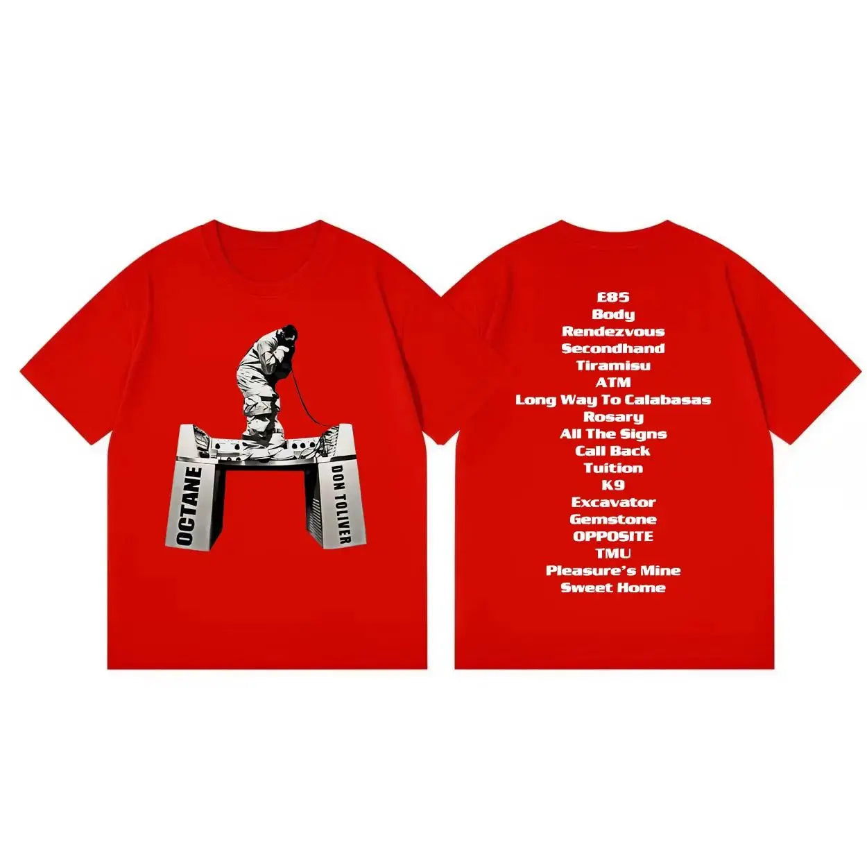 Rapper Don Toliver Octane Album Merch Print T Shirt Y2k Fashion Hip Hop Vintage T Shirts Casual Loose Oversized T-shirt Unisex