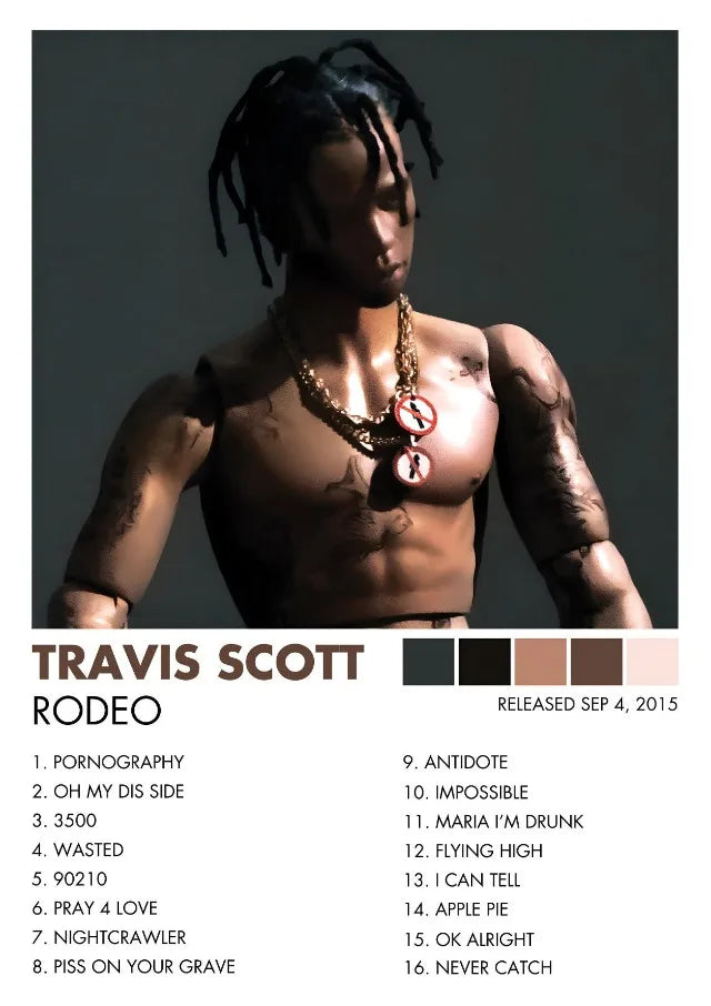 Hip Hop Rapper Singer T-Travis-SScott Music Album Cover Posters Prints Canvas Printing Wall Art Picture for Room Home Decor Gift