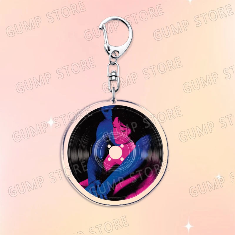 Popular Music CD Keychain for Accessories Singer Classic Album Cover Keyring Jewelry Fans Friends Gifts