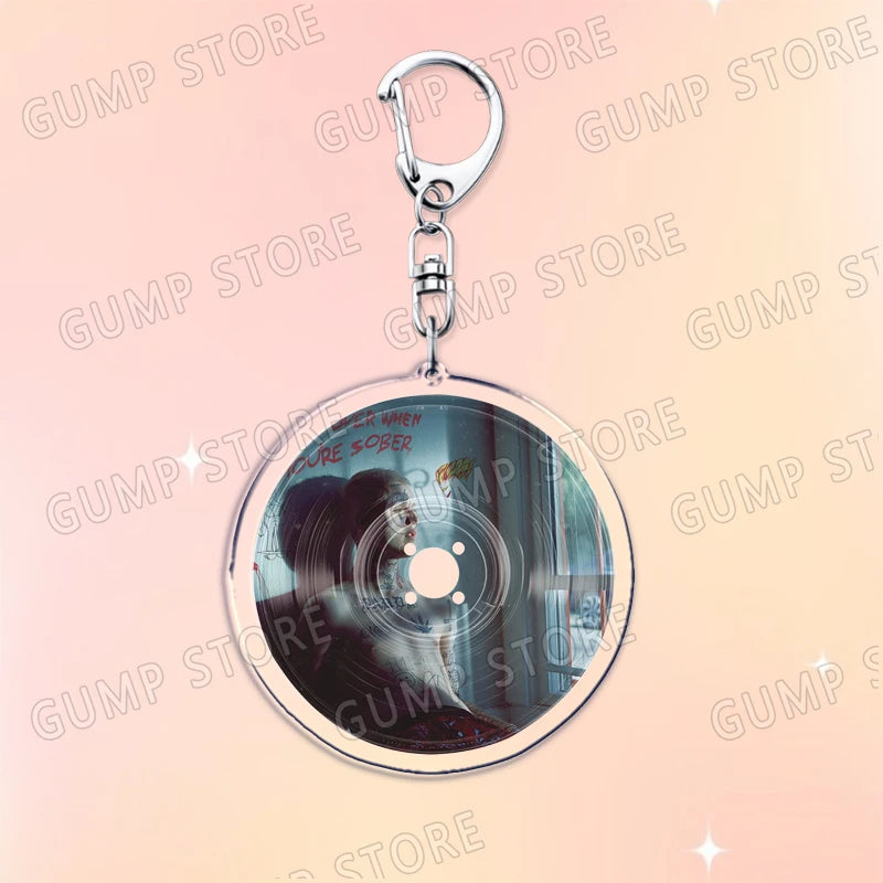 Popular Music CD Keychain for Accessories Singer Classic Album Cover Keyring Jewelry Fans Friends Gifts
