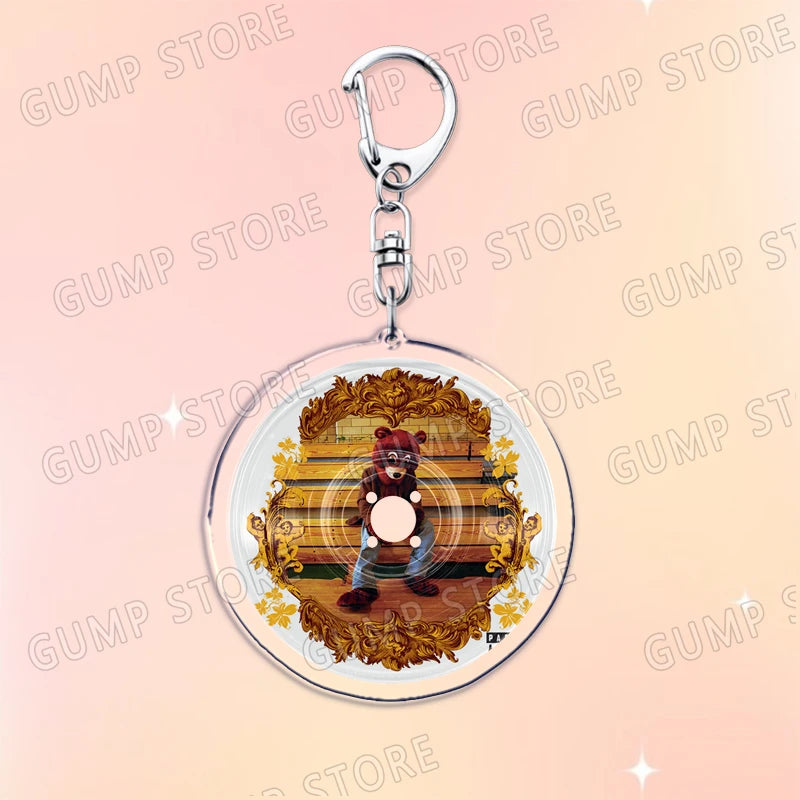 Popular Music CD Keychain for Accessories Singer Classic Album Cover Keyring Jewelry Fans Friends Gifts