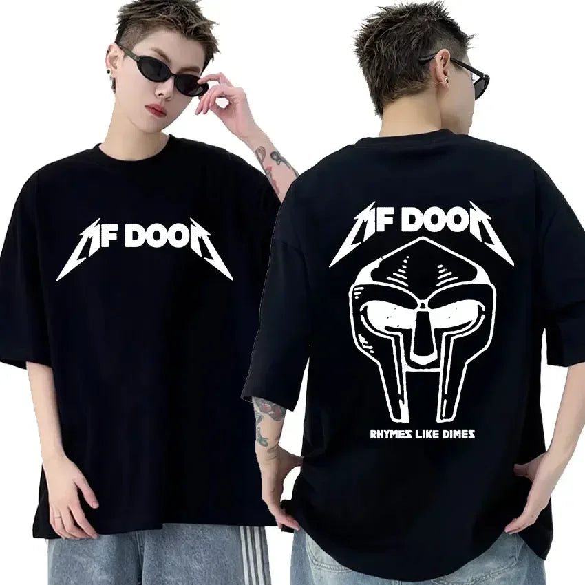 Rapper Mf Doom Graphic T Shirt Madvillainy Metal Music Album T-shirt Men Women Punk Vintage Tshirt Streetwear
