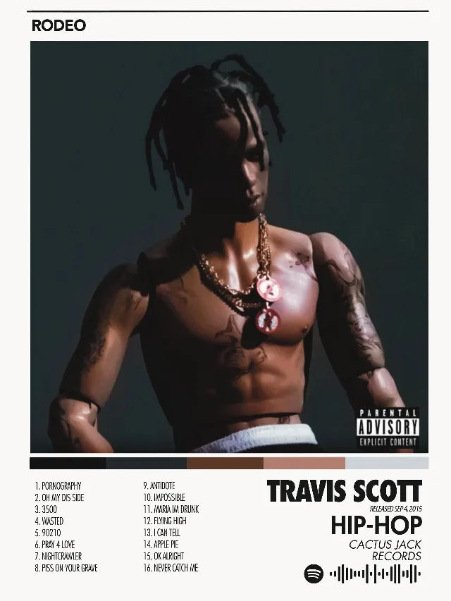 Hip Hop Rapper Singer T-Travis-SScott Music Album Cover Posters Prints Canvas Printing Wall Art Picture for Room Home Decor Gift